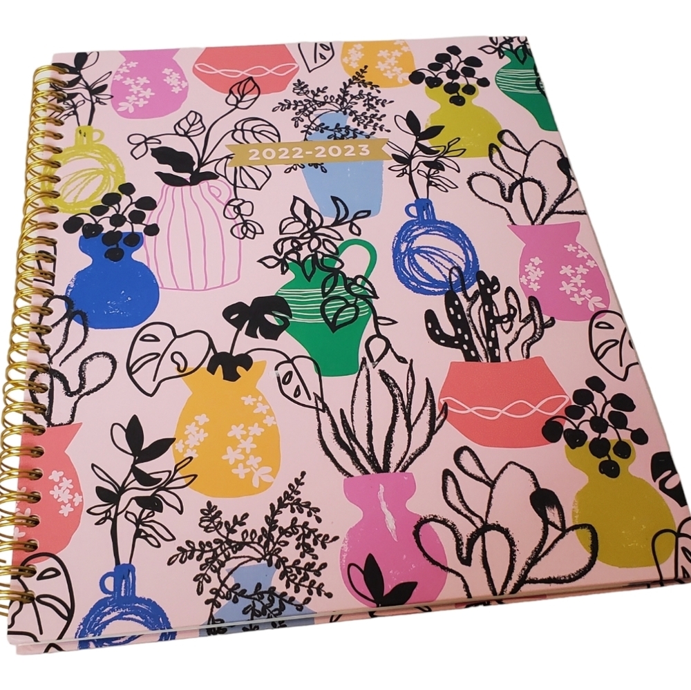 Clementine Potted Plant Patterned Hardcover Spiral Bound 2022/2023 Planner